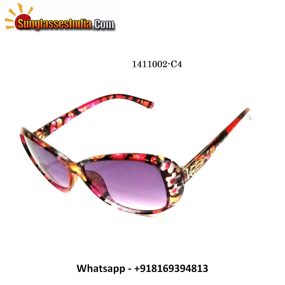 Floral Print Ladies Sunglasses for Women Model 1141002C4 - Image 5