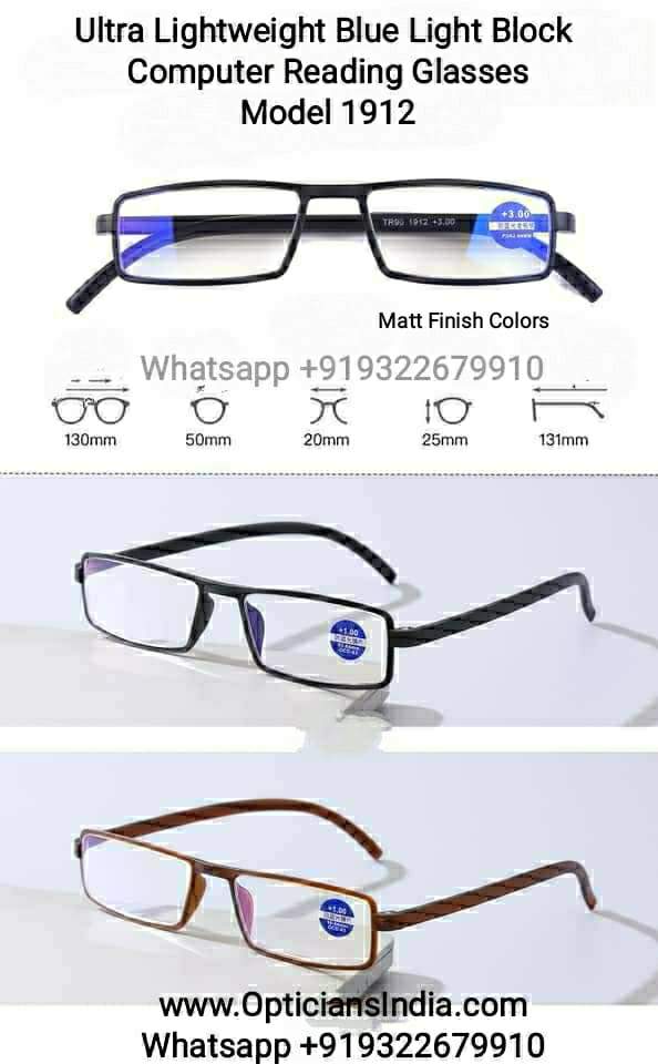 TR90 Blue Light Blocking Computer Reading Glasses for Men & Women 1912 - Image 3