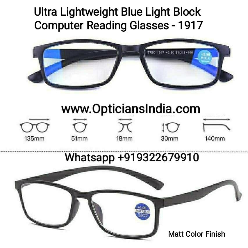 TR90 Blue Light Blocking Computer Reading Glasses for Men & Women 1917 - Image 3