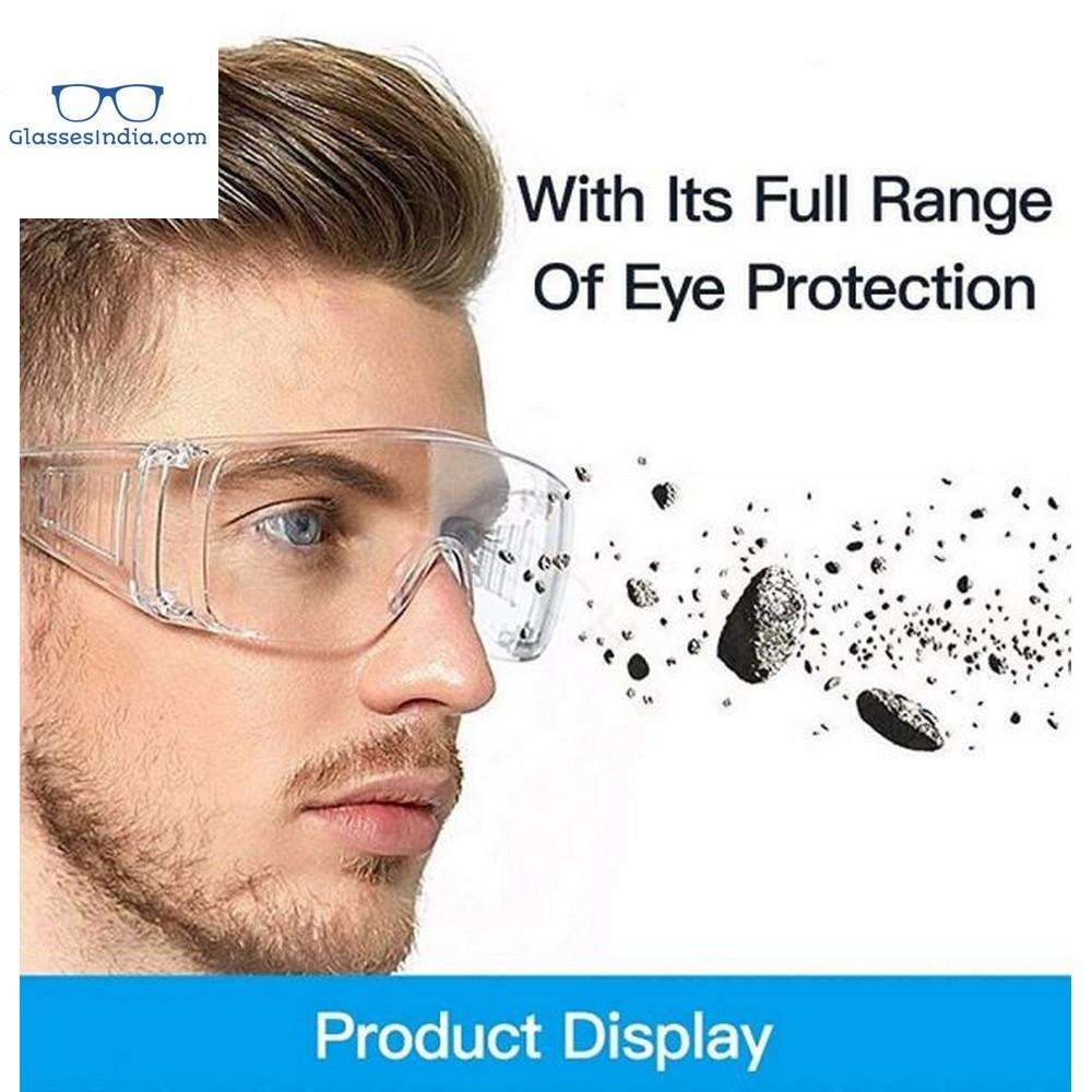 Protective Safety Goggles Clear Lens Wide-Vision Adjustable Chemical Splash Lightweight Protective Eyeglass with Clear Lens for Lab - GlassesIndia